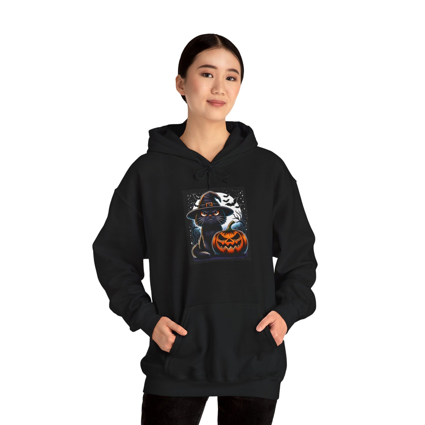 Grumpy Halloween Cat Unisex Hooded Sweatshirt