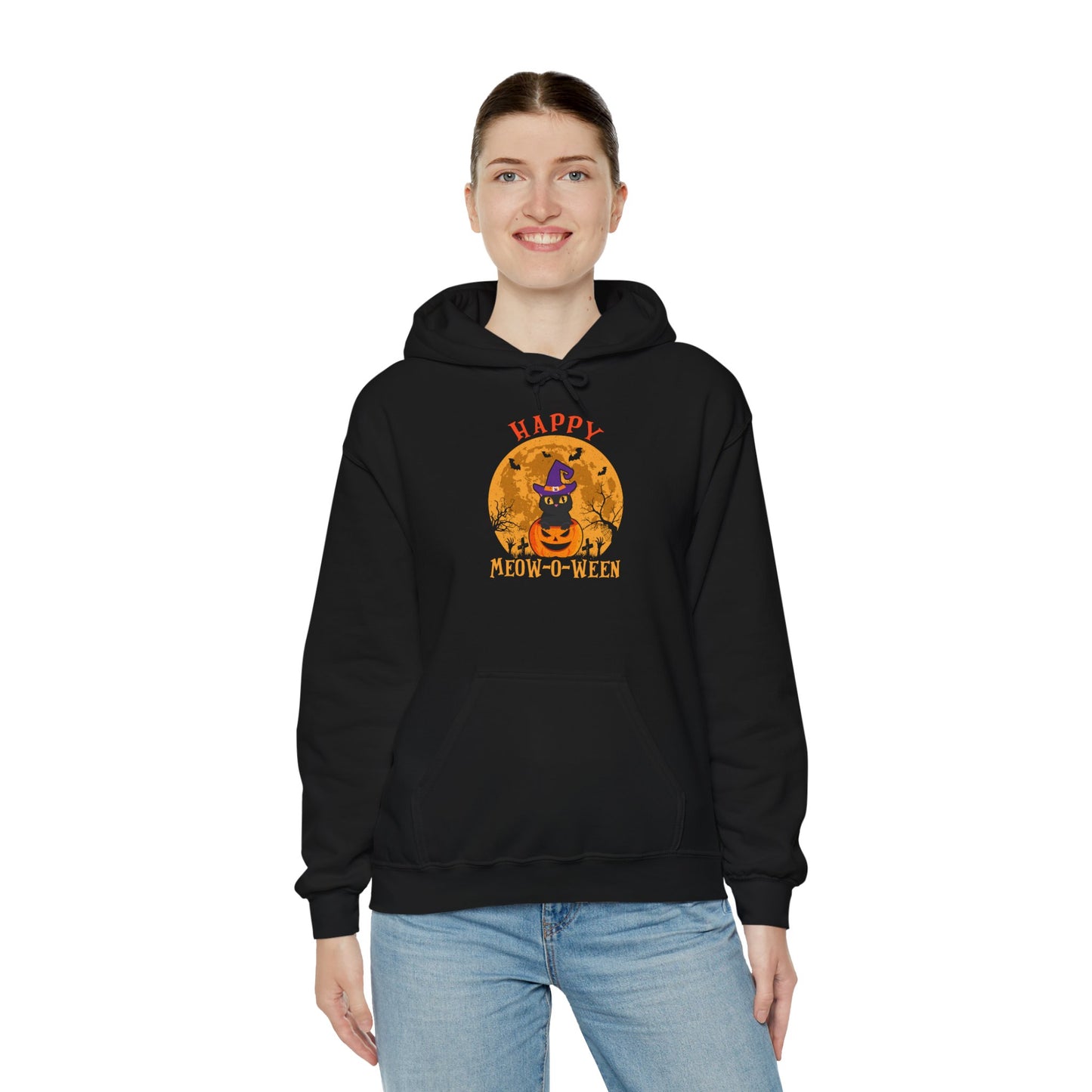 Happy Meow-o-Ween Unisex Hooded Sweatshirt