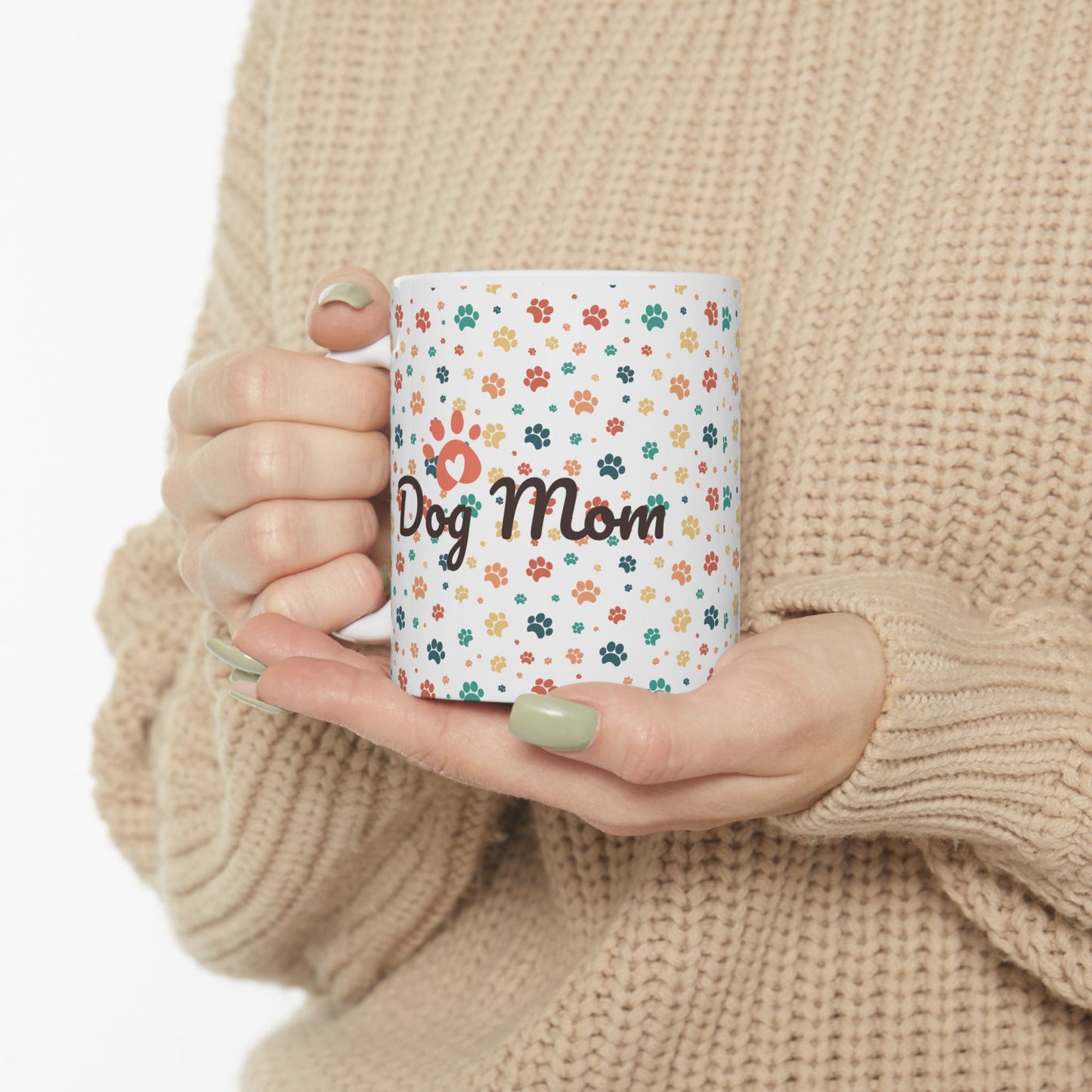 Dog Mom Light Ceramic Mug (11oz)