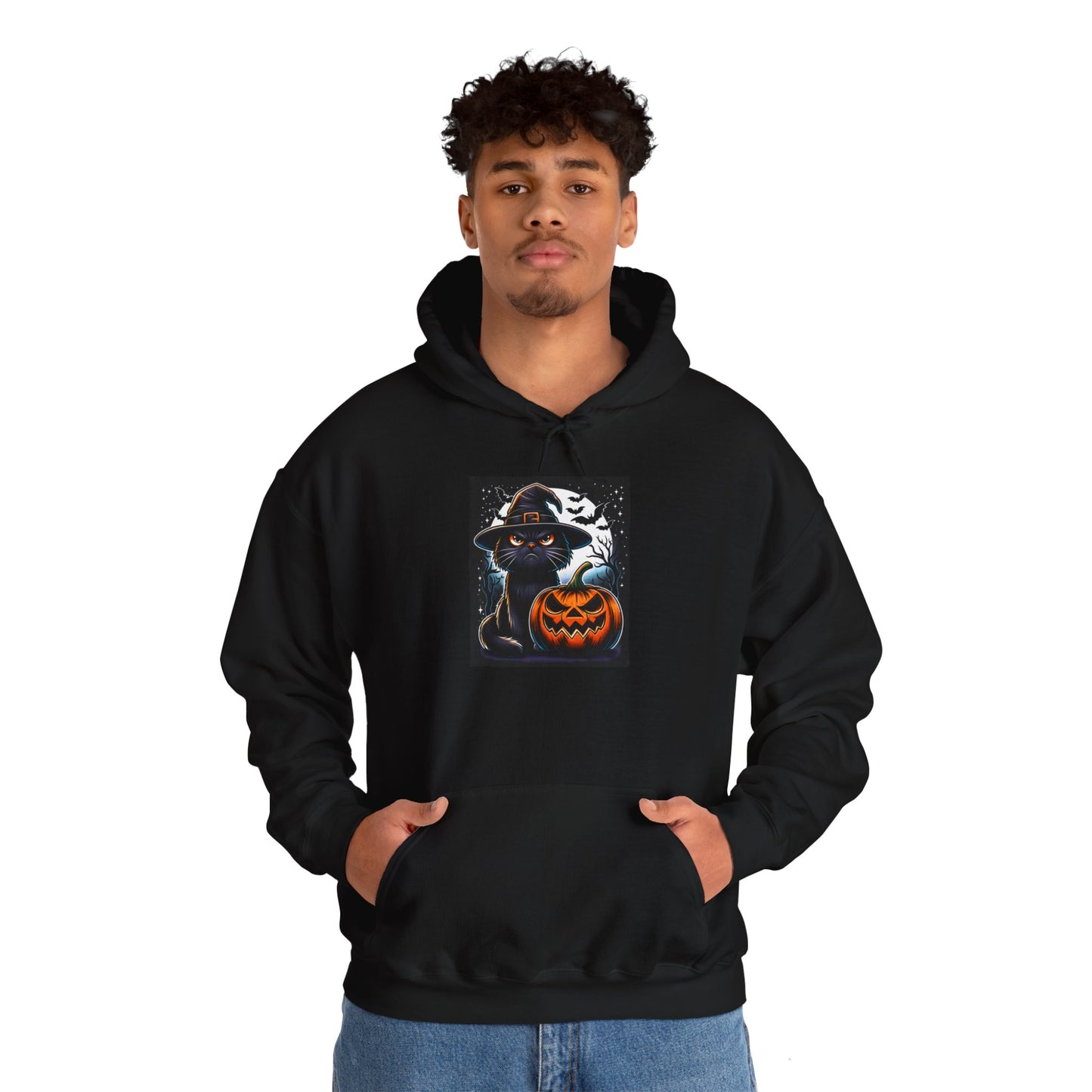 Grumpy Halloween Cat Unisex Hooded Sweatshirt