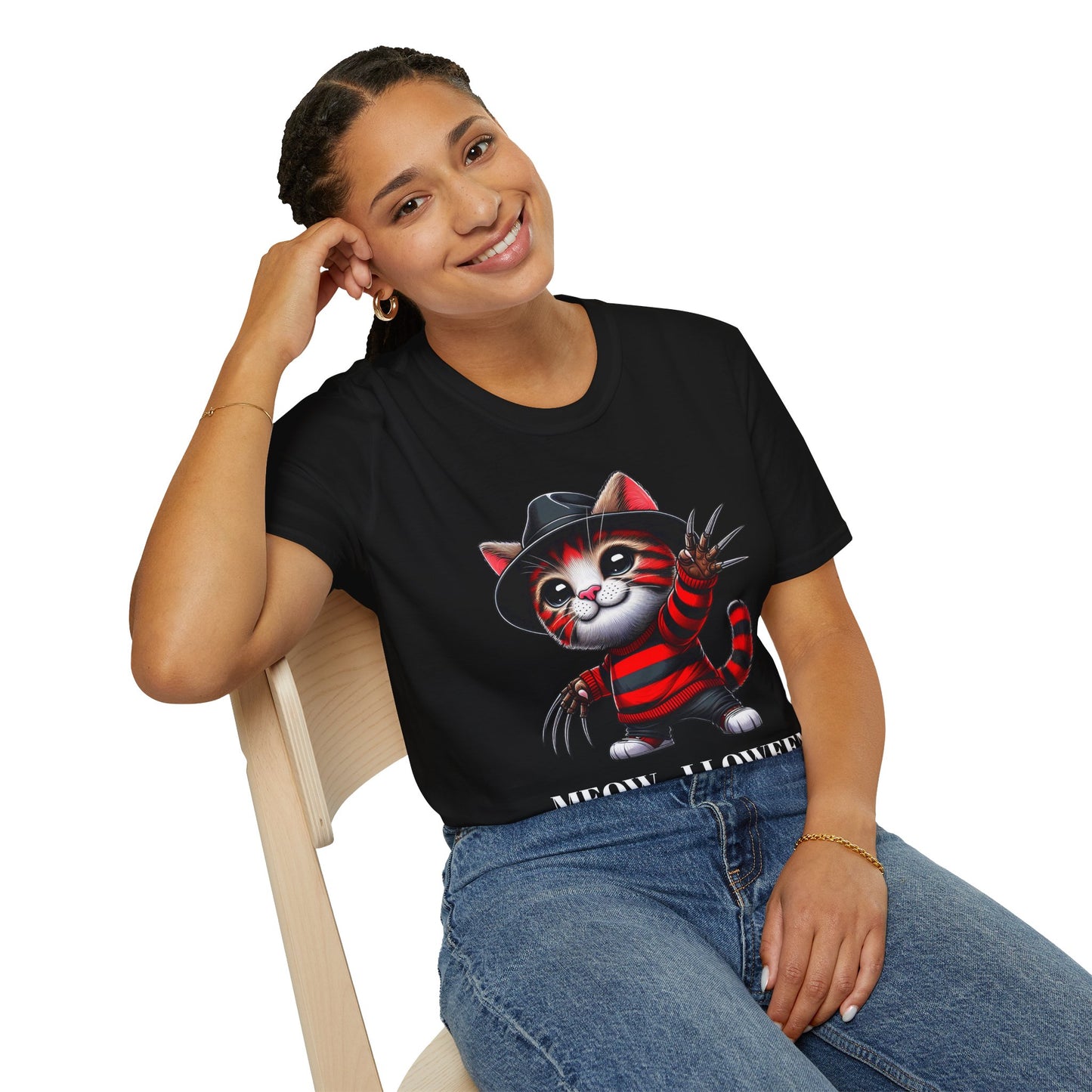 Meow-lloween Unisex Soft style T-Shirt