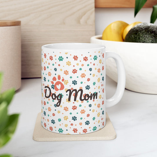 Dog Mom Light Ceramic Mug (11oz)