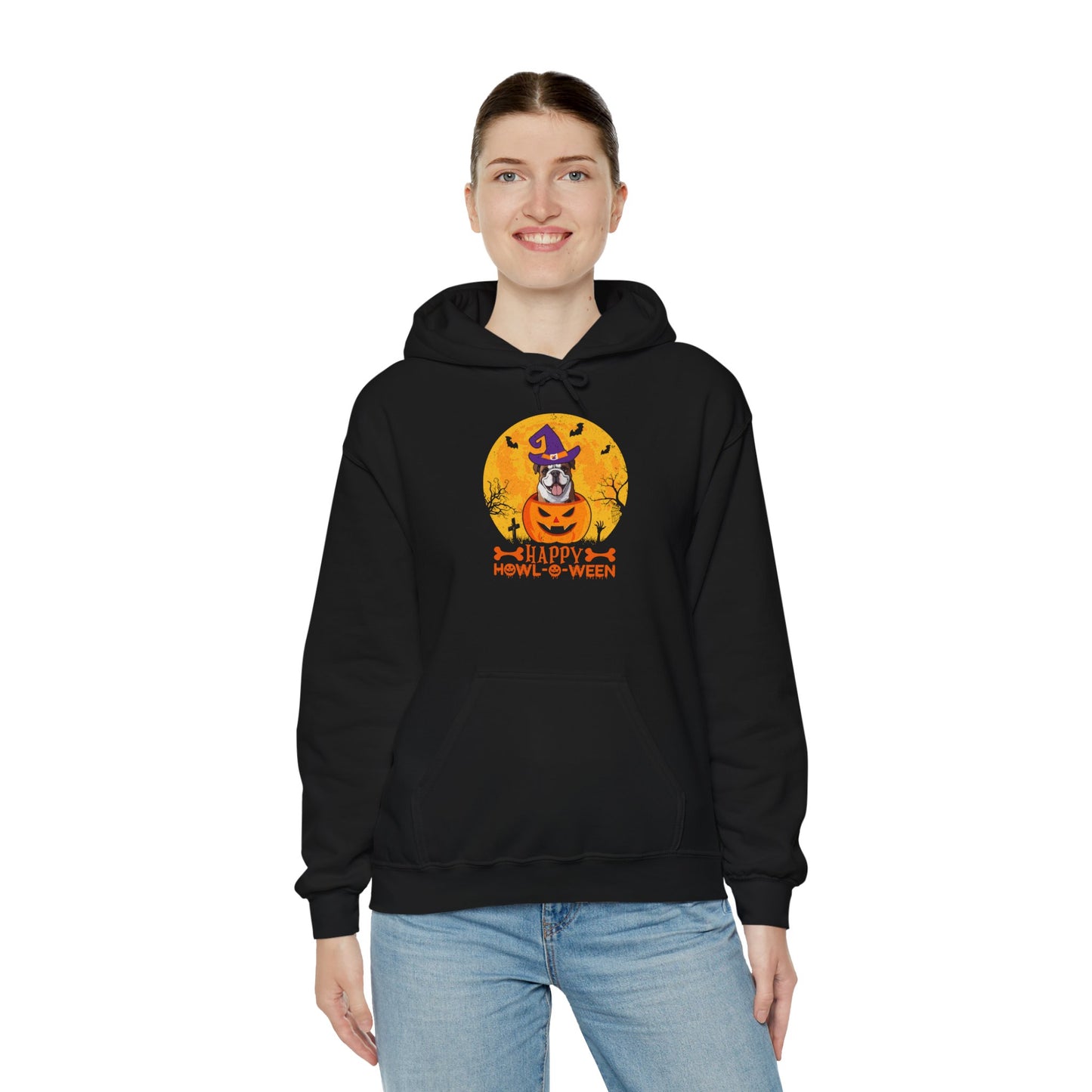 Happy Howl-o-Ween Unisex Hooded Sweatshirt