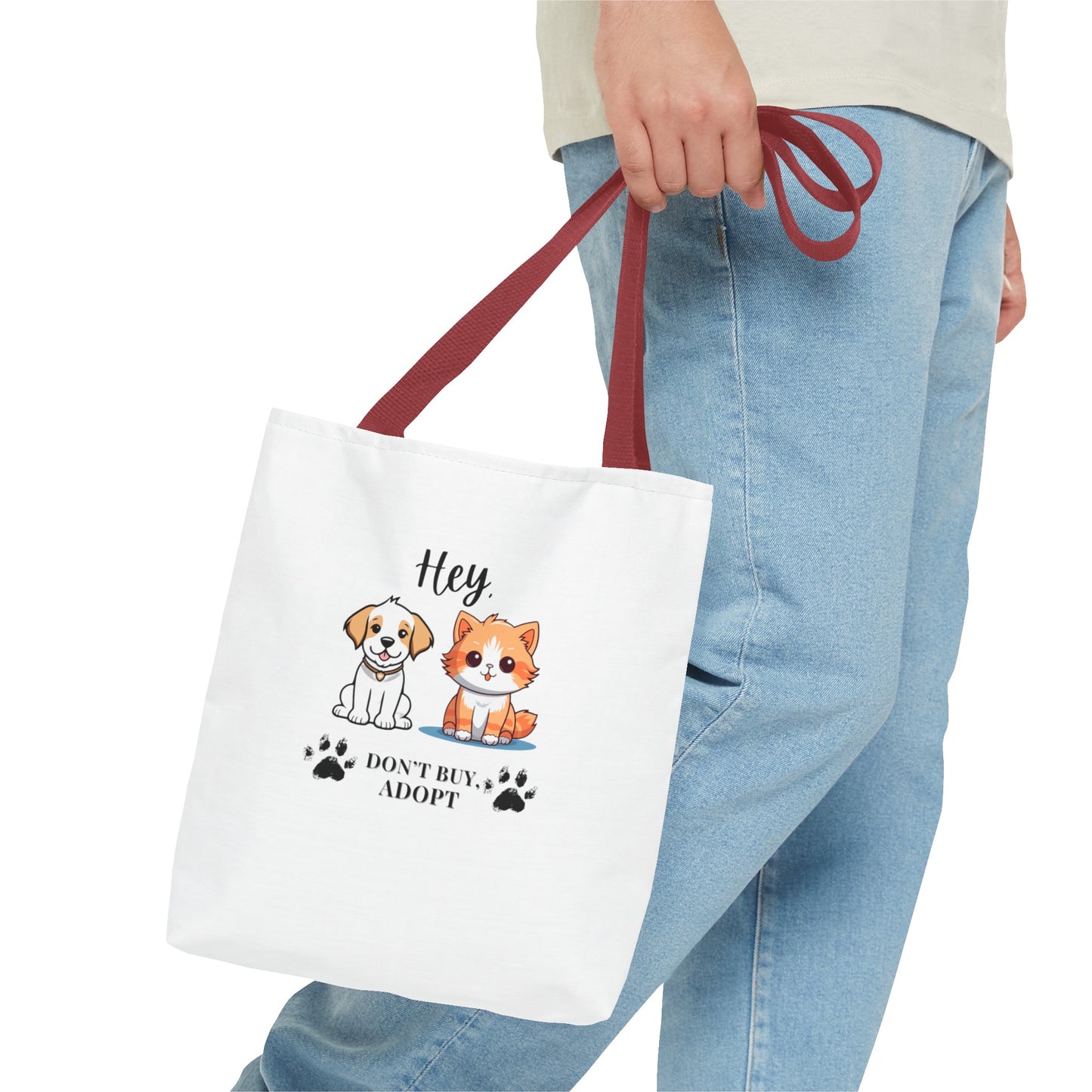 Hey, don't buy, adopt Tote Bag