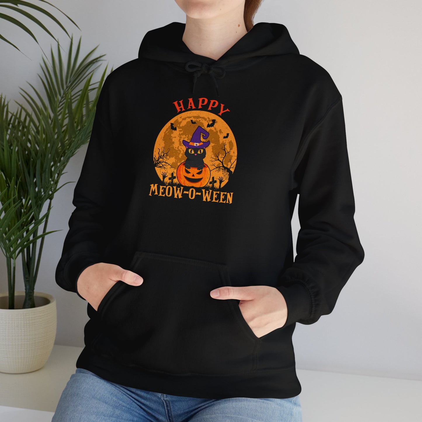 Happy Meow-o-Ween Unisex Hooded Sweatshirt