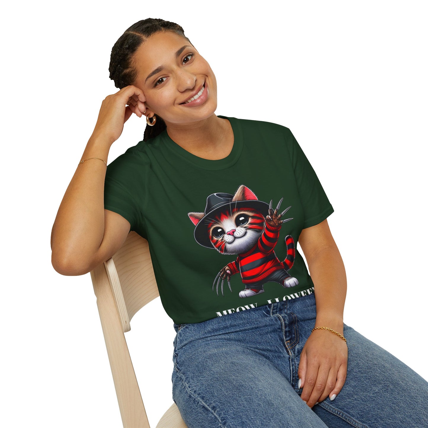 Meow-lloween Unisex Soft style T-Shirt