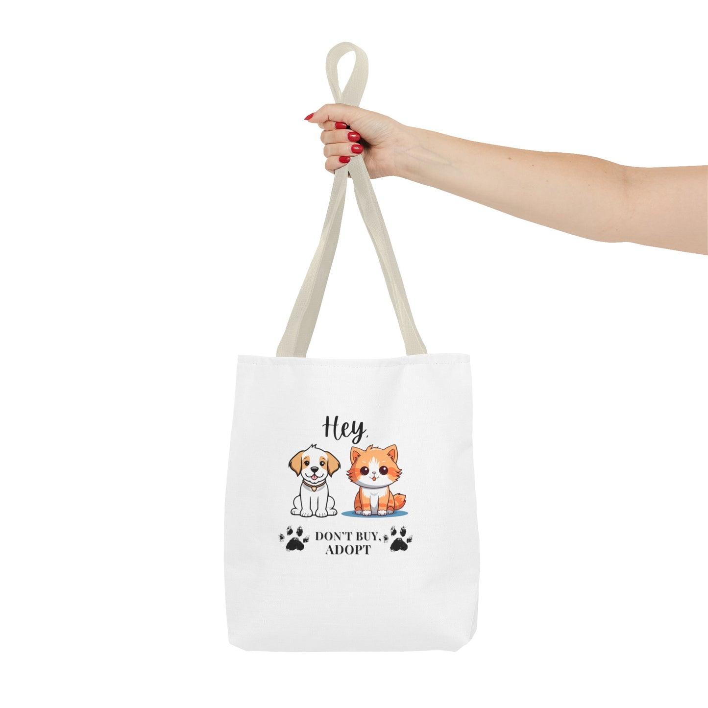 Hey, don't buy, adopt Tote Bag