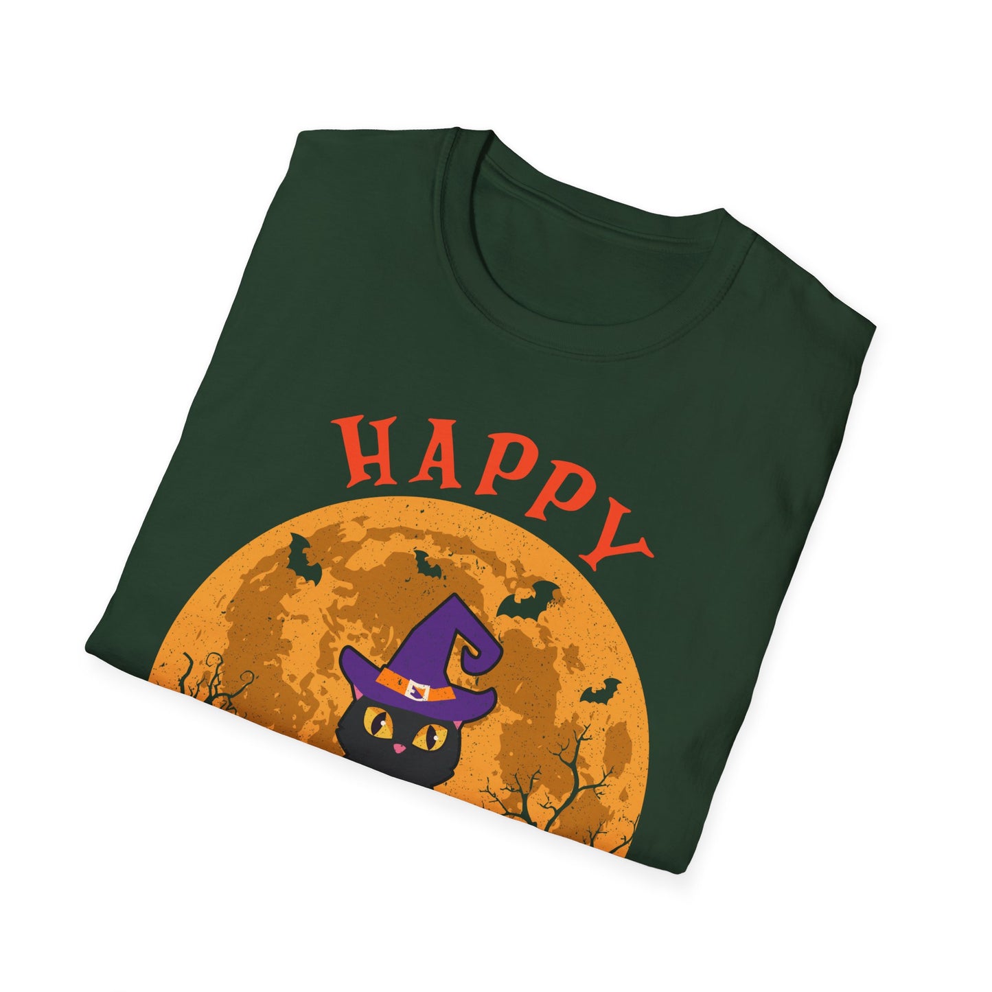 Happy Meow-O-Ween Unisex Soft style T-Shirt