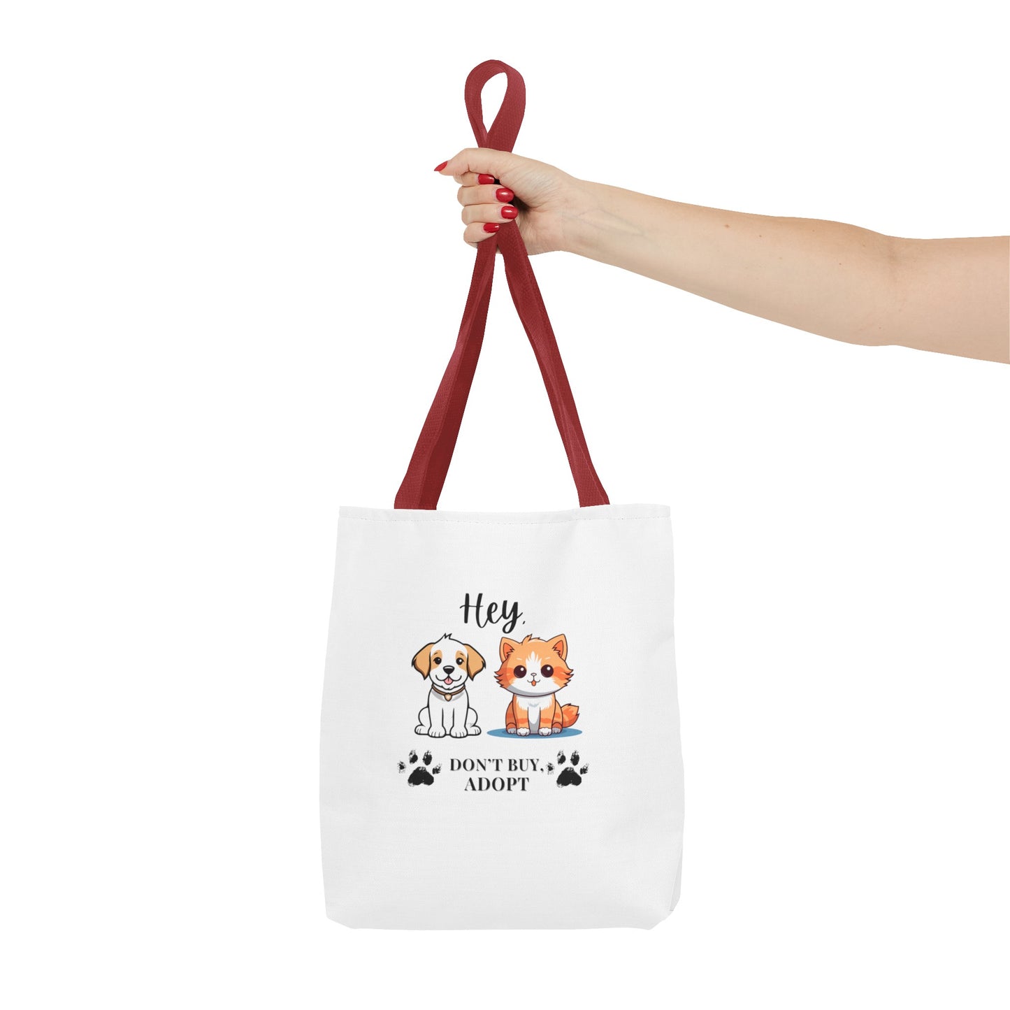 Hey, don't buy, adopt Tote Bag