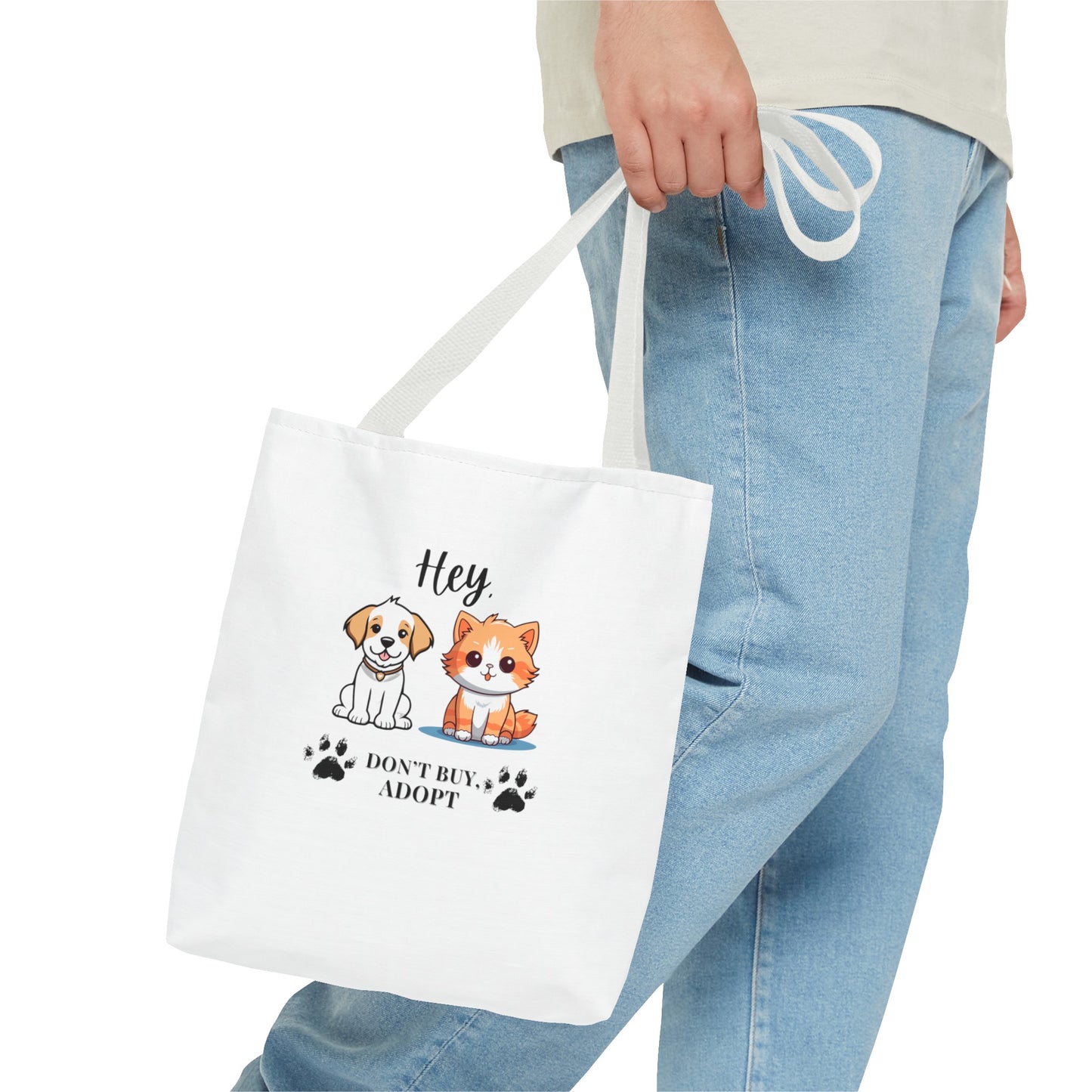 Hey, don't buy, adopt Tote Bag