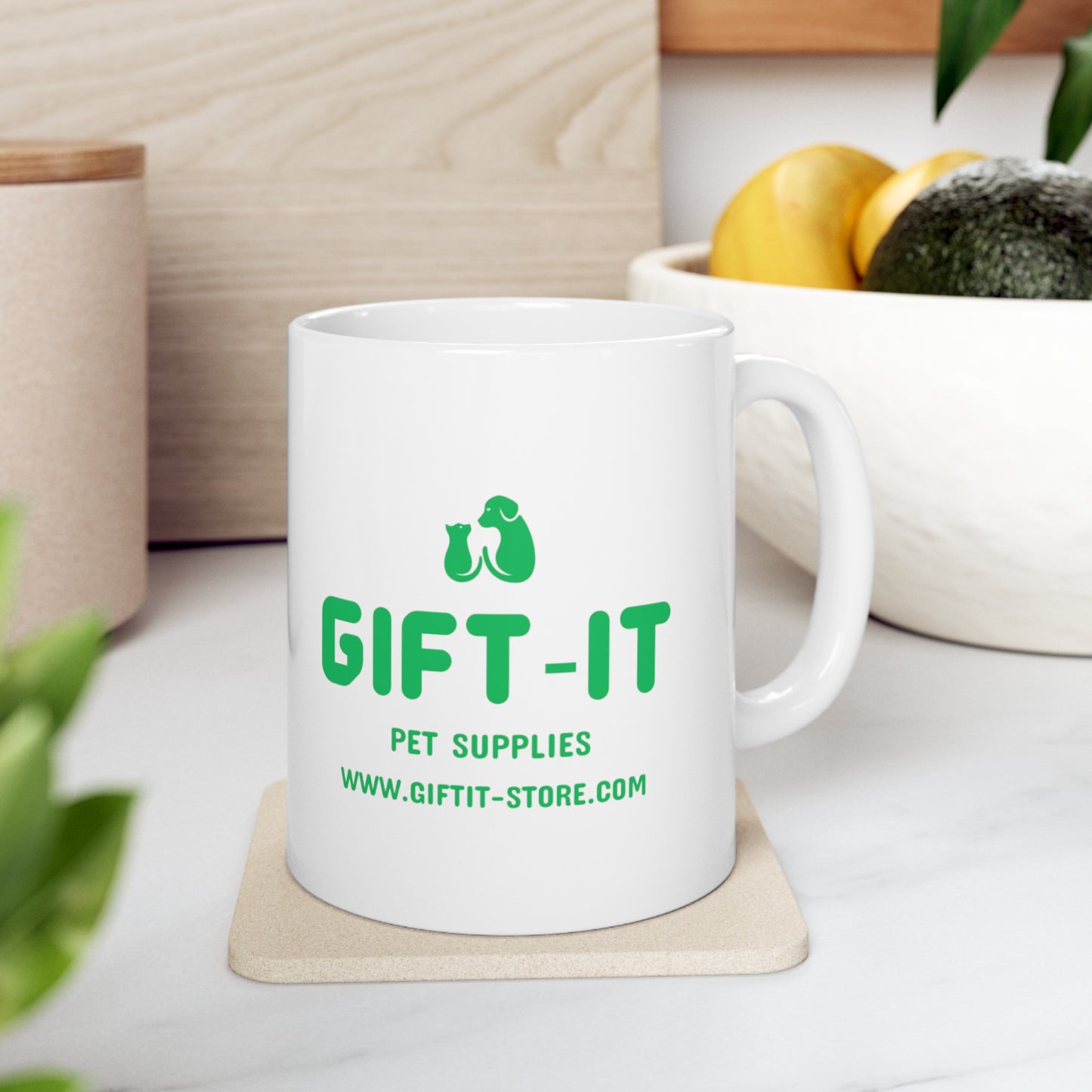 Gift It Ceramic Mug  (Green Design) (11oz, 15oz)