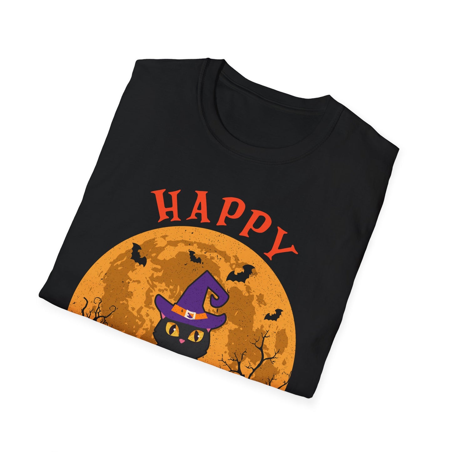 Happy Meow-O-Ween Unisex Soft style T-Shirt