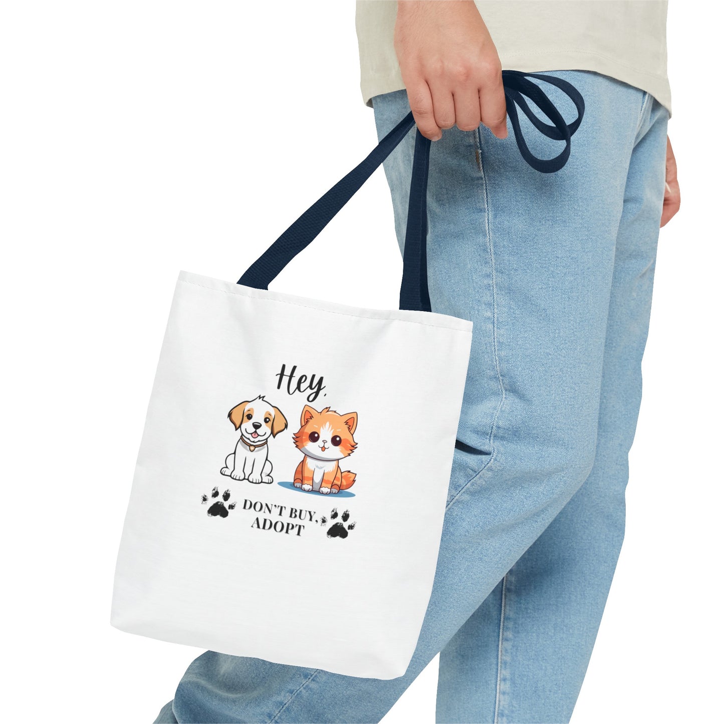 Hey, don't buy, adopt Tote Bag