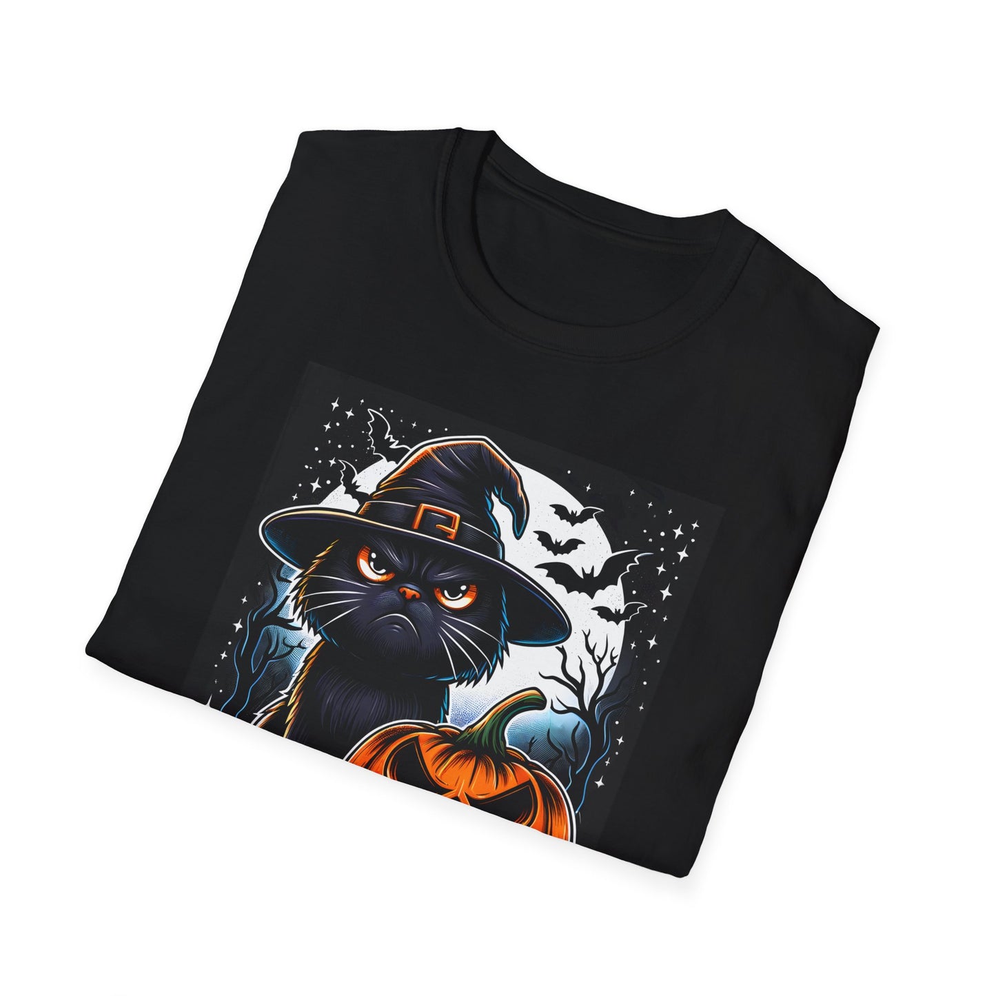 Grumpy Halloween Cat Unisex Soft style T-Shirt