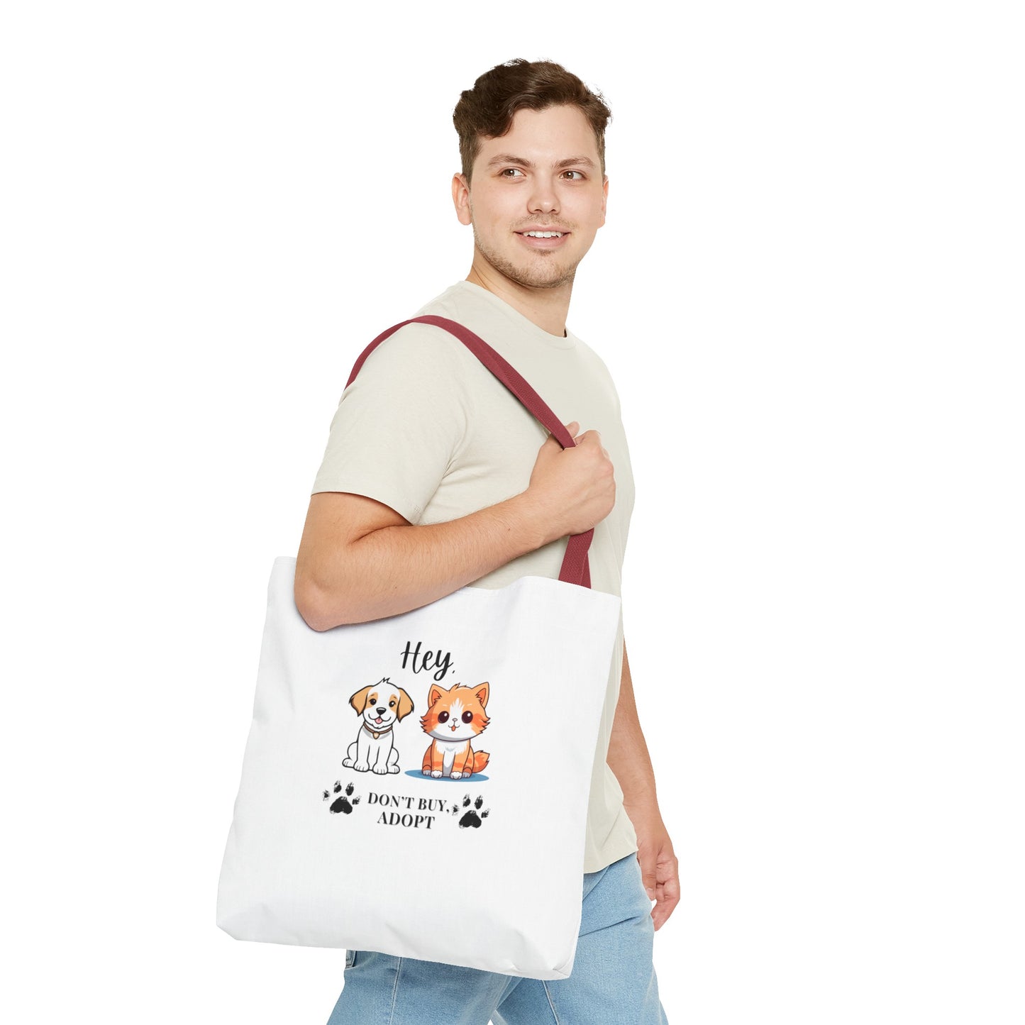 Hey, don't buy, adopt Tote Bag