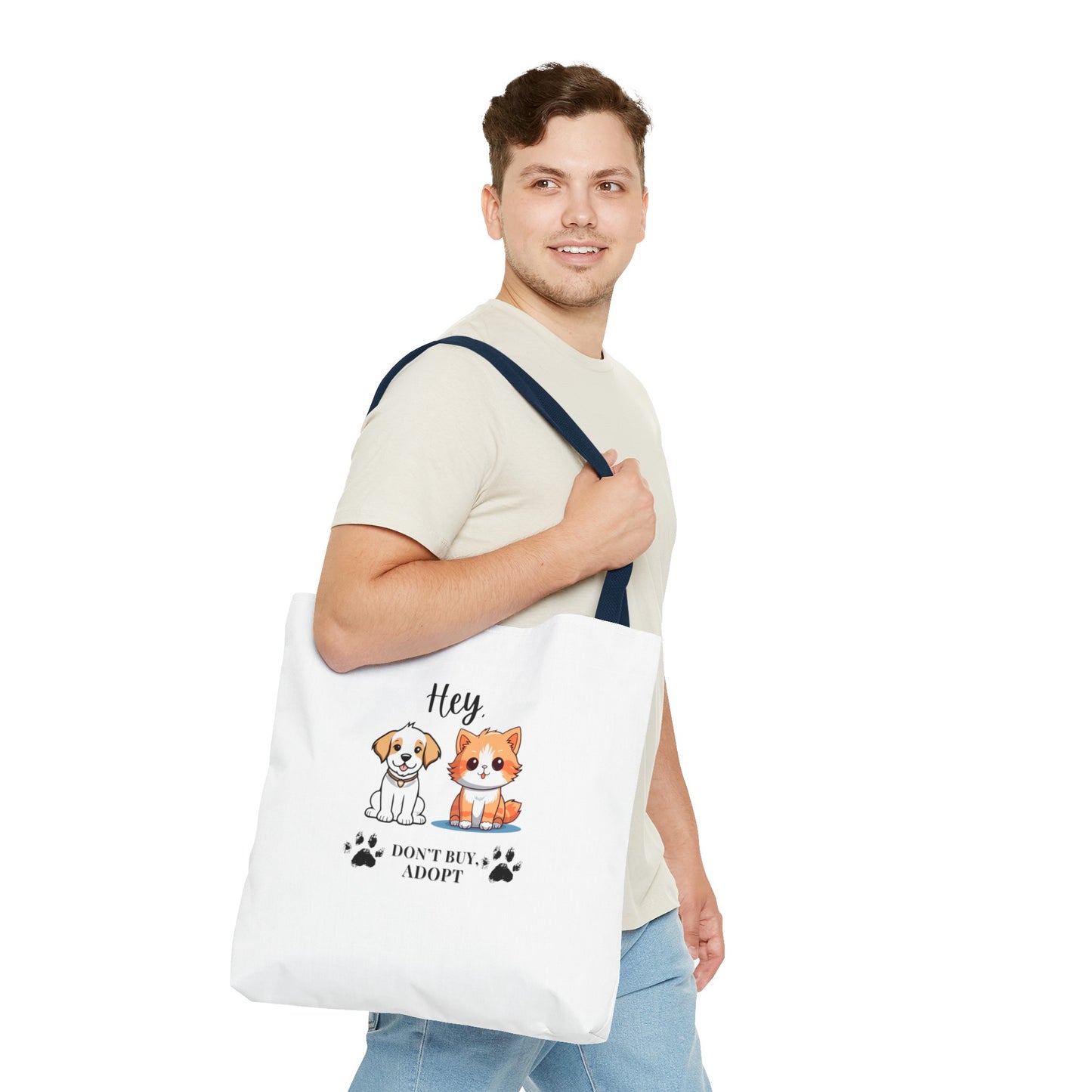 Hey, don't buy, adopt Tote Bag