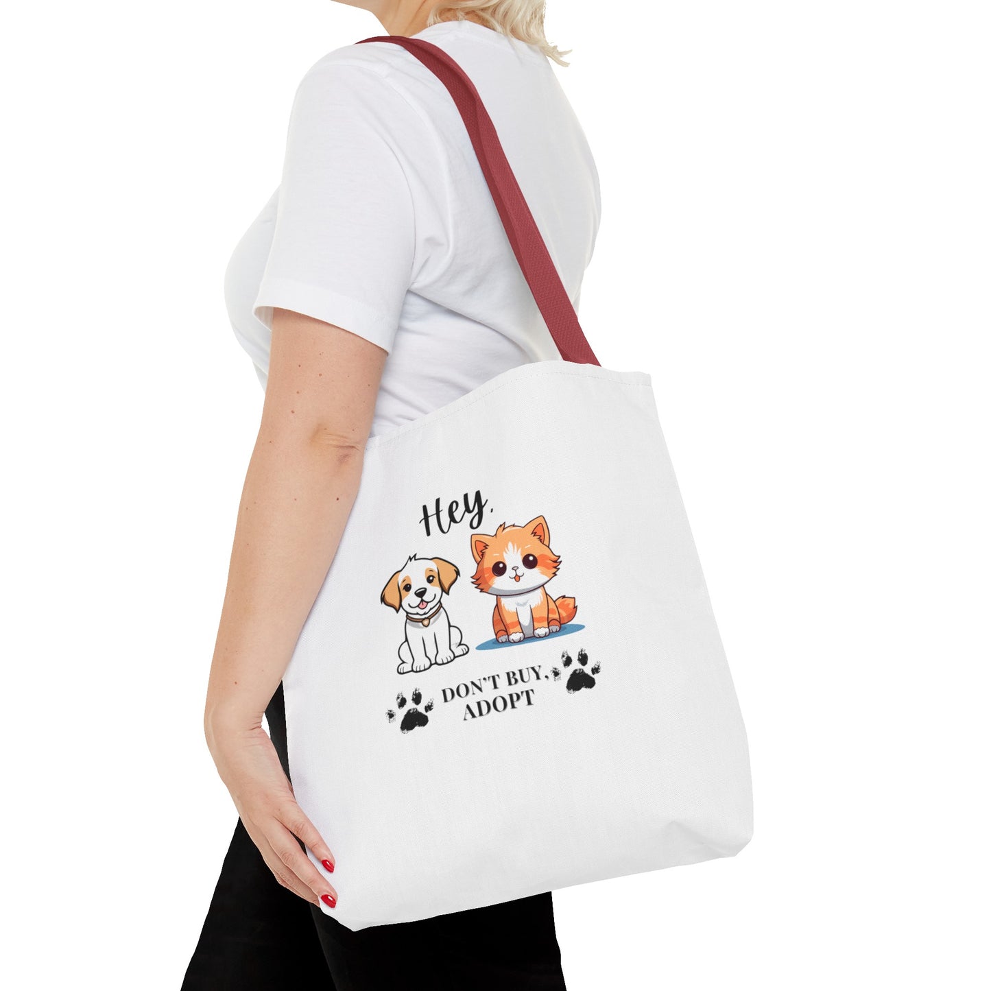 Hey, don't buy, adopt Tote Bag