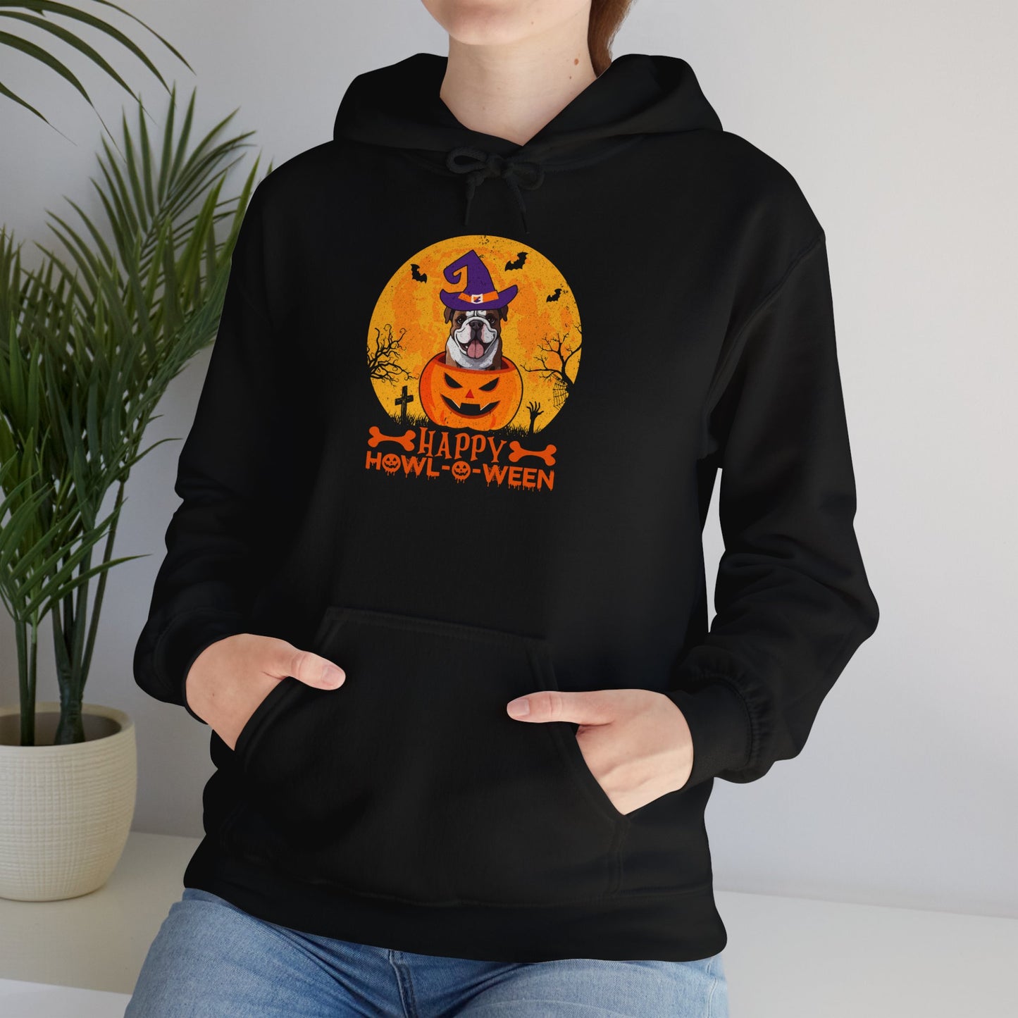 Happy Howl-o-Ween Unisex Hooded Sweatshirt