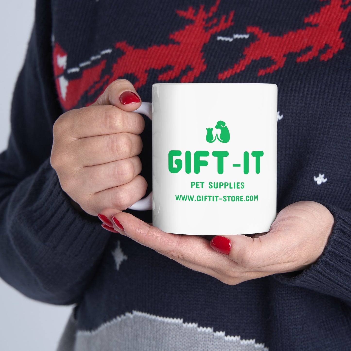 Gift It Ceramic Mug  (Green Design) (11oz, 15oz)