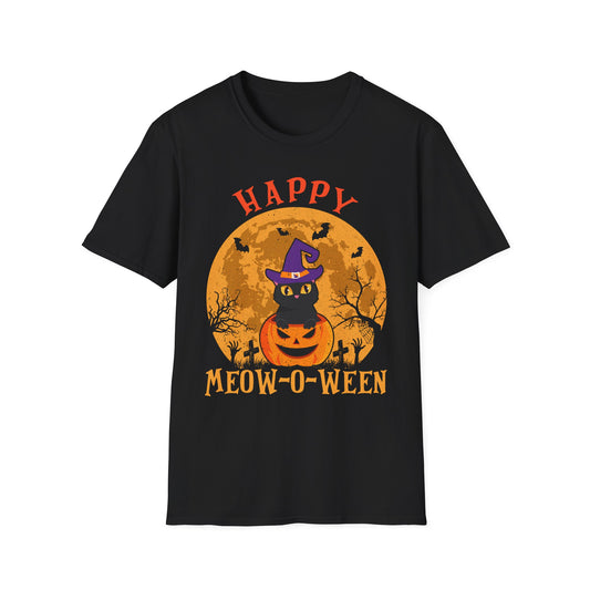 Happy Meow-O-Ween Unisex Soft style T-Shirt