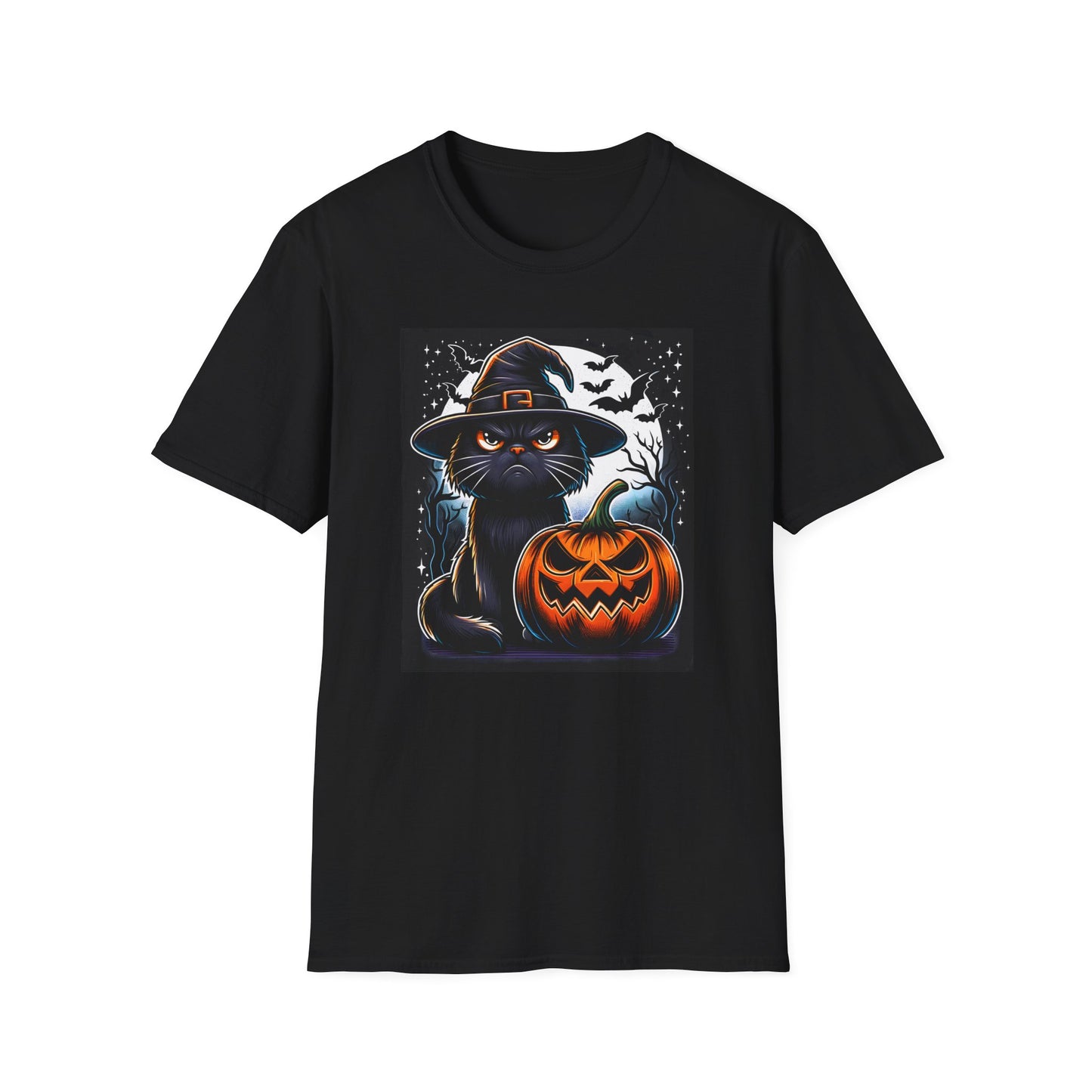 Grumpy Halloween Cat Unisex Soft style T-Shirt