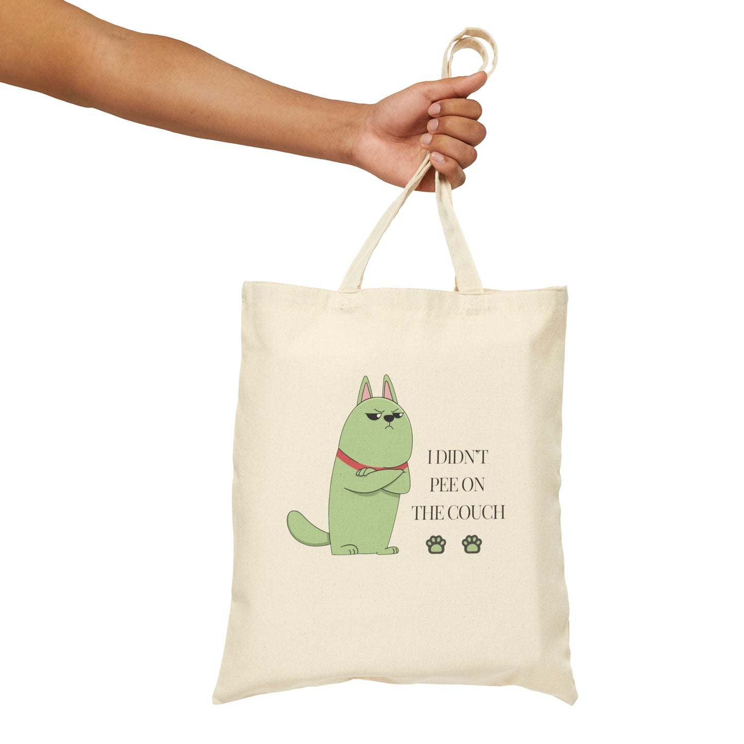 I Didn't Pee On The Couch Cotton Canvas Tote Bag