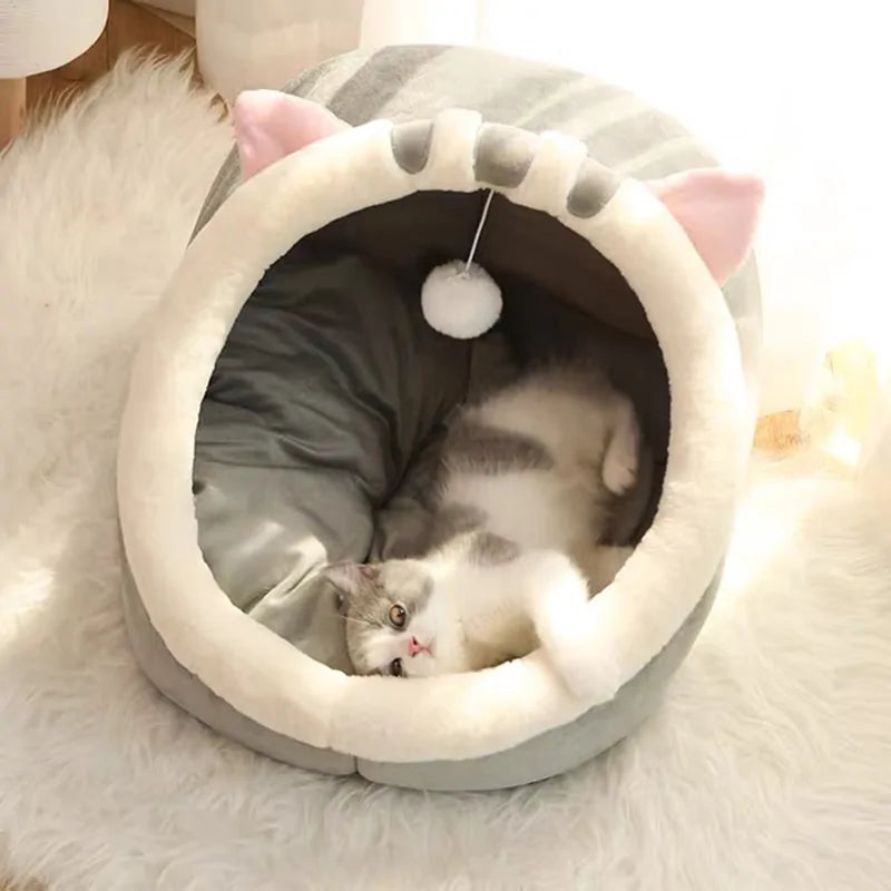 Sweet Warm Cat Basket Bed