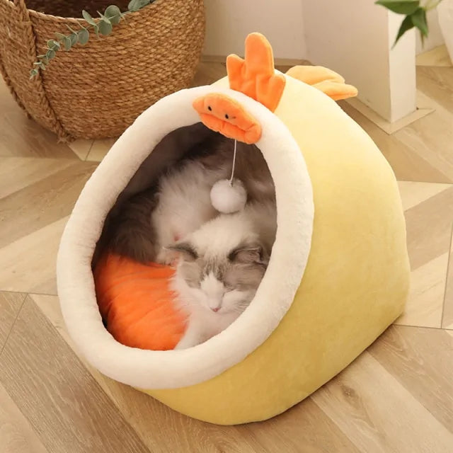 Sweet Warm Cat Basket Bed