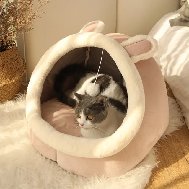 Sweet Warm Cat Basket Bed