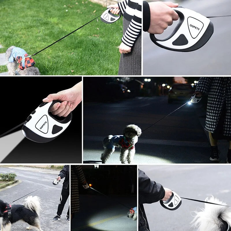 Dog Automatic Retractable Leash with Safety LED Lights