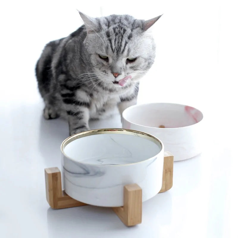 Marbling Ceramic Double Bowl